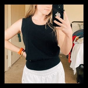 Vintage 90's Fitted Muscle Tank with Accent Waistband